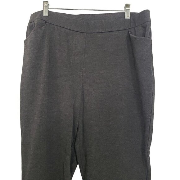 J Jill Ponte Slim Leg Pants Stretch Black Pockets Pull On Womens Size Large - Picture 2 of 11